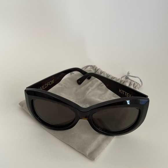 Wildfox Kitten Cat Eye Sunglasses in Dark Tortoise - Picture 2 of 4